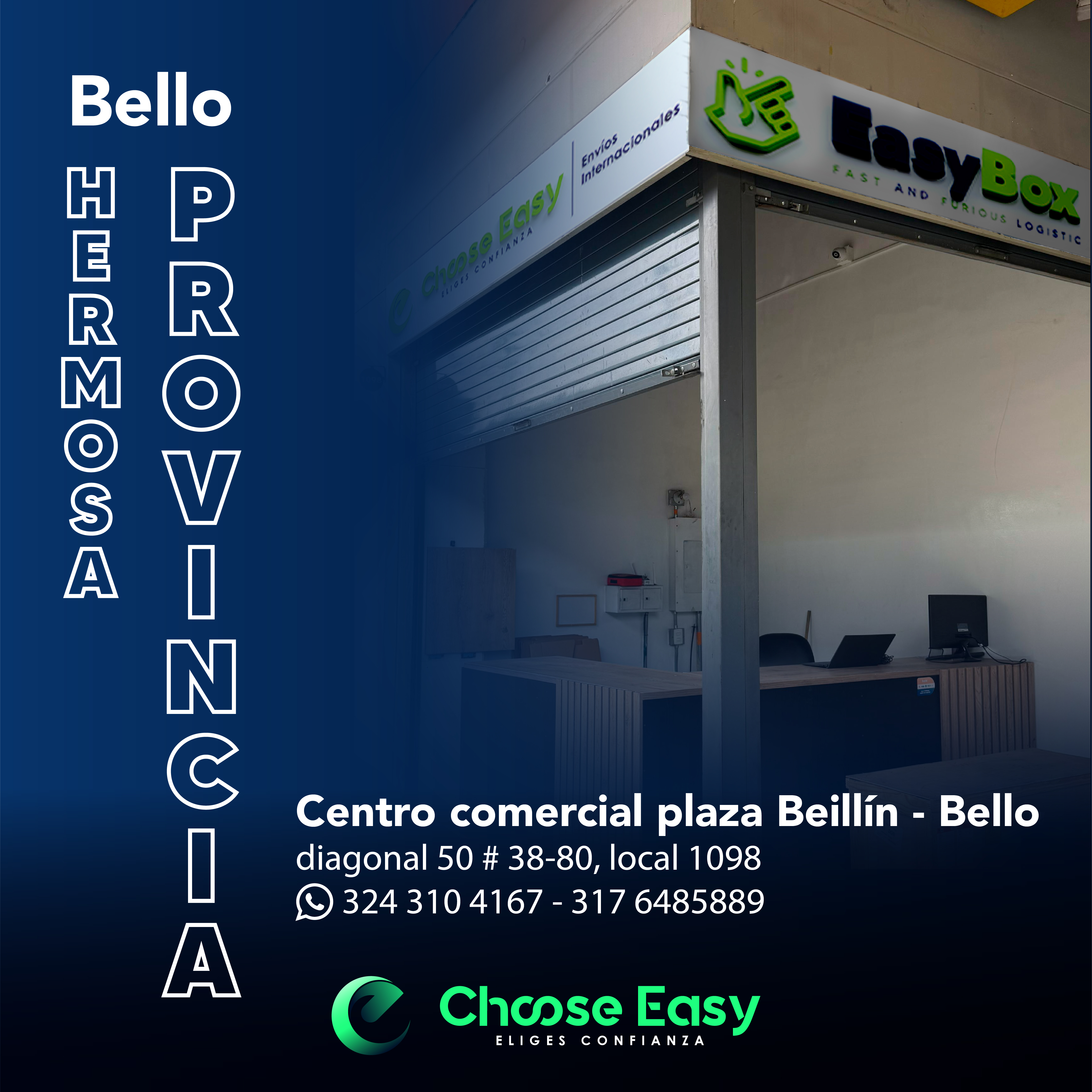 Oficina EasyBox Bello CC Plaza Beillin – casillero virtual en Antioquia