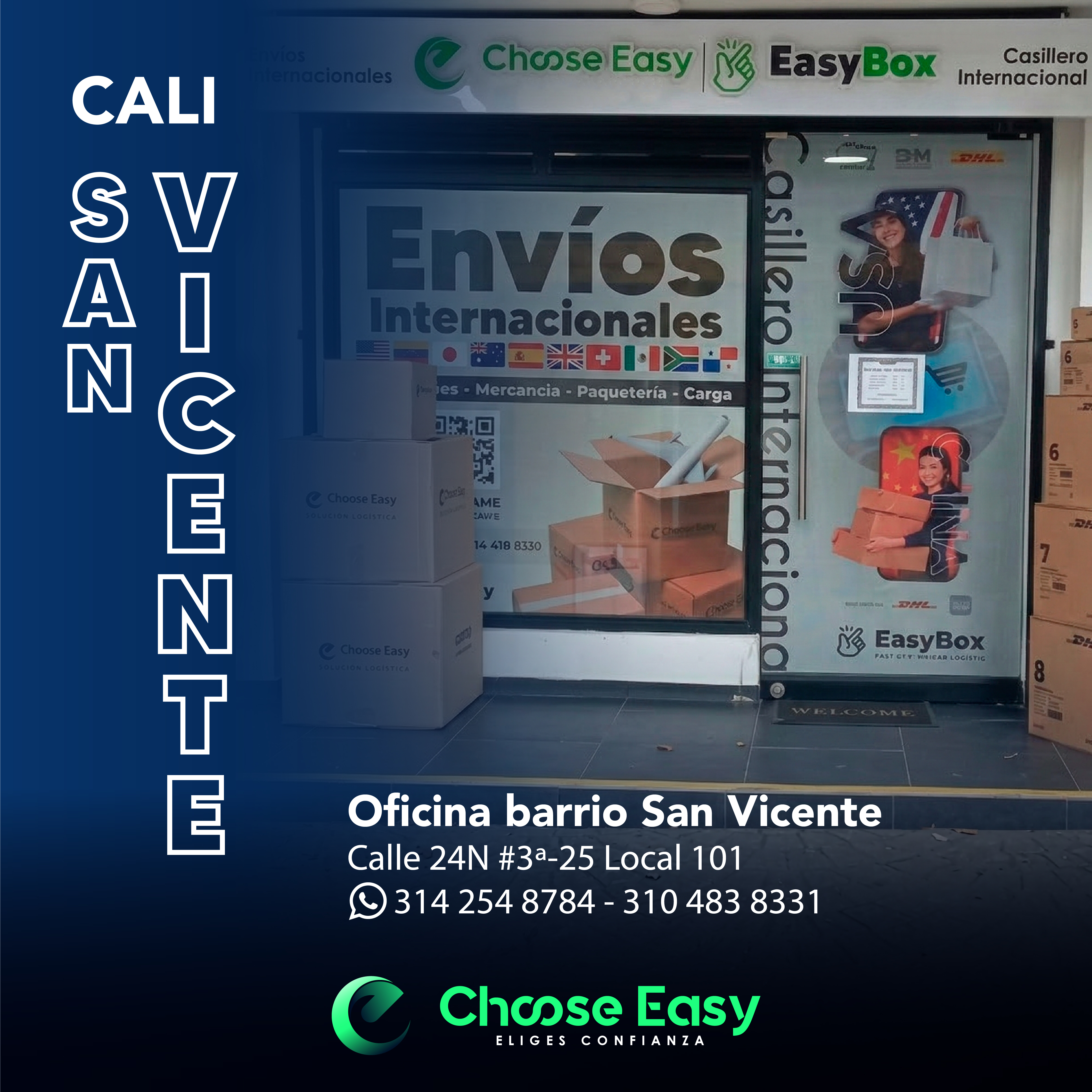 Oficina EasyBox Cali San Vicente – casillero virtual en Valle del Cauca