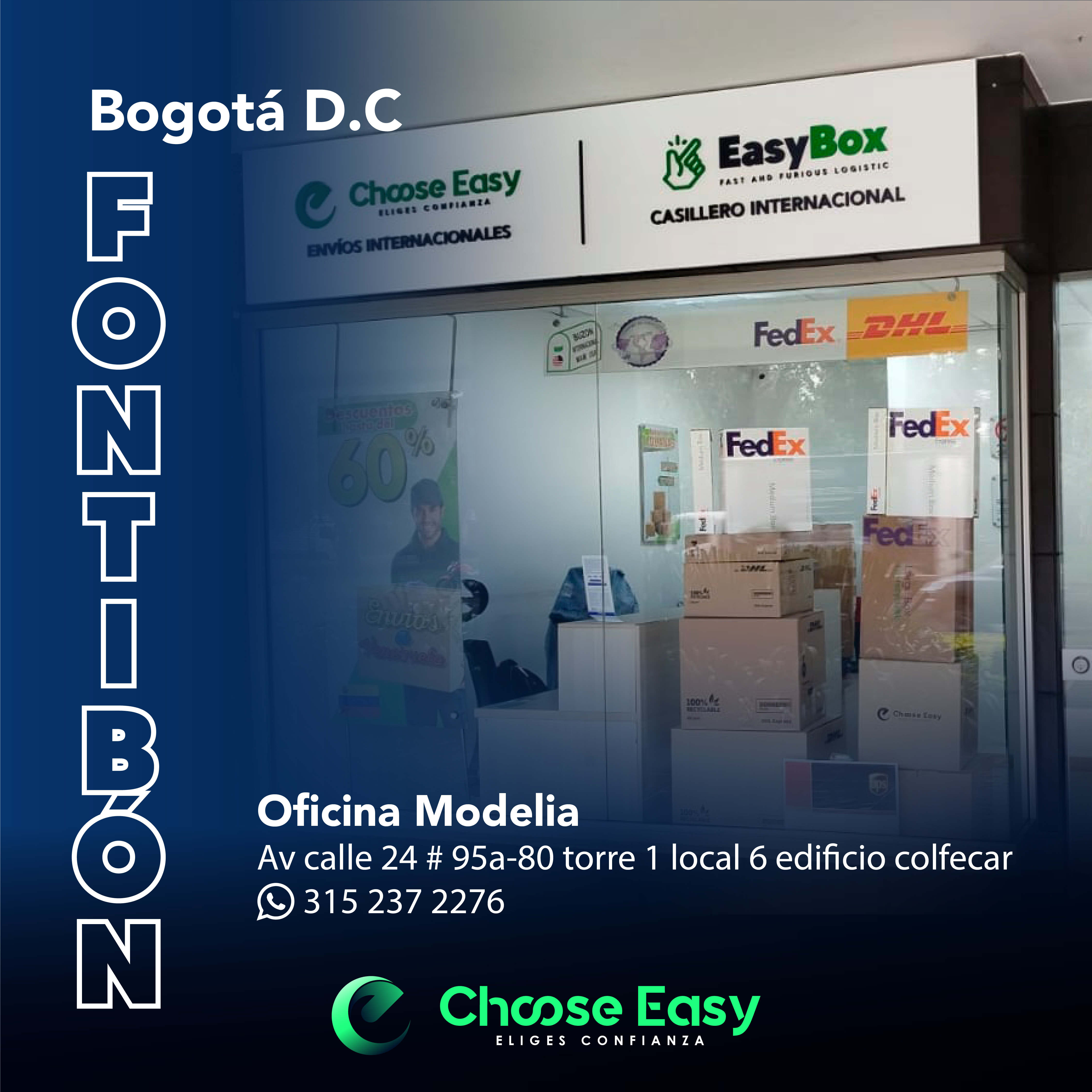 Oficina EasyBox Fontibón Modelia Colfecar – casillero virtual en Bogotá